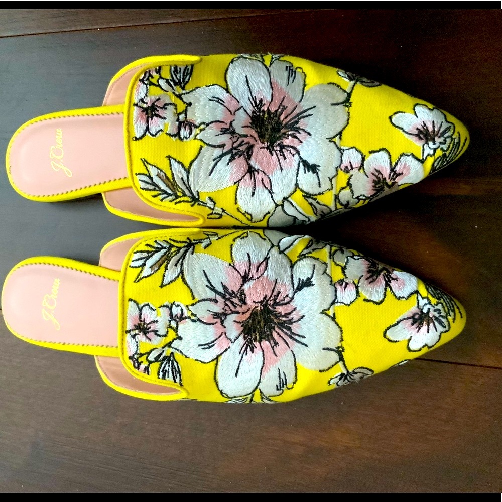 Jcrew Embroidered Mules